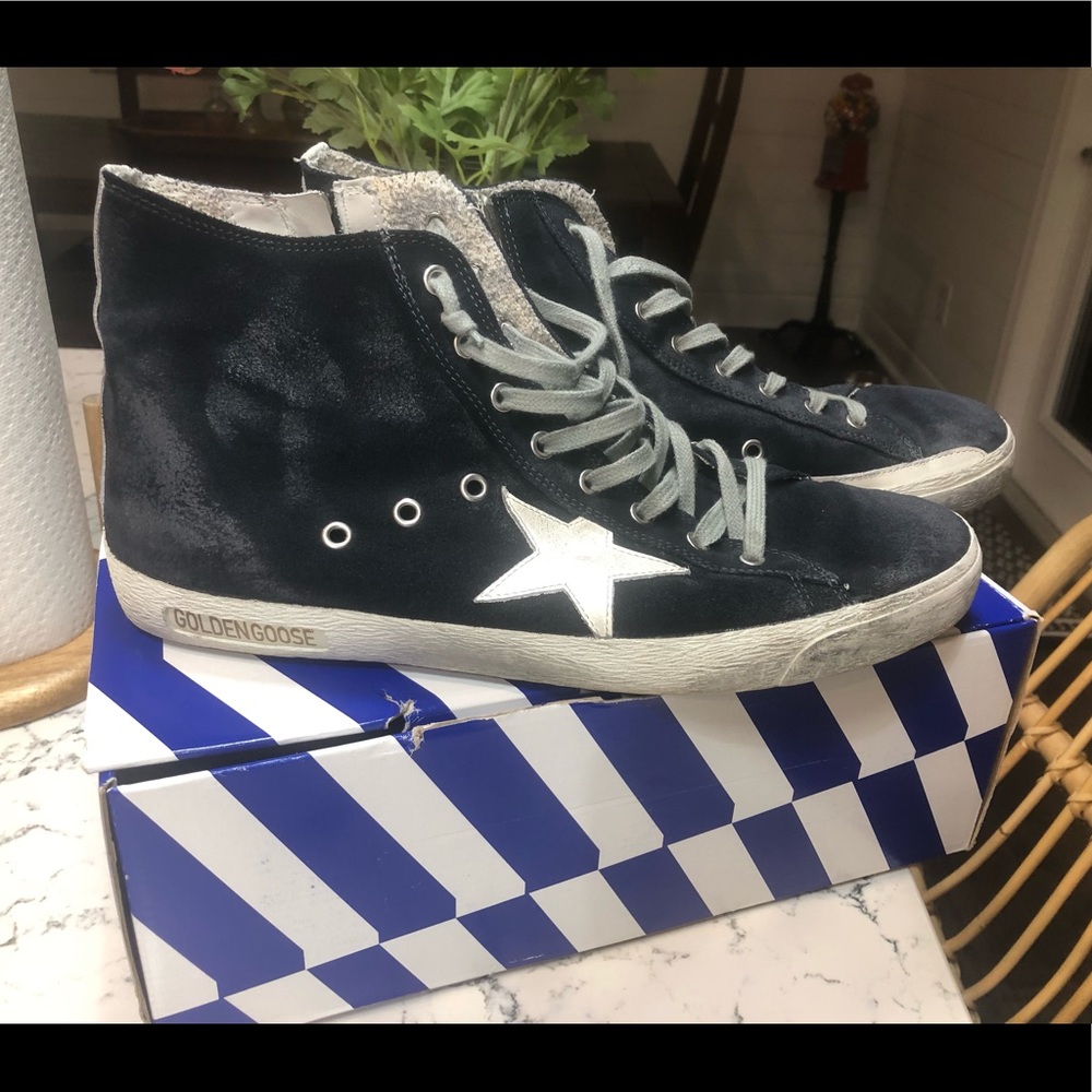 Mens high top golden Goose sneakers . Size 45, 11.5 Worn 2 times .